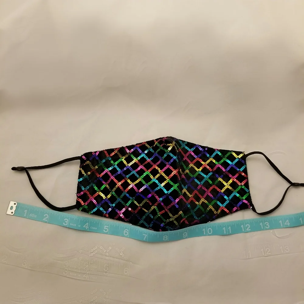 Sequin Print Velvet Face Mask